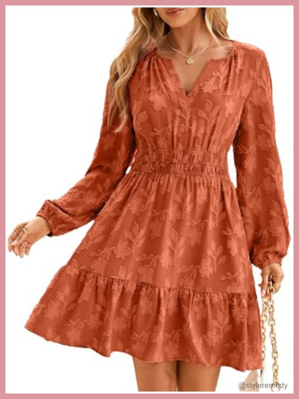 BerryGo Women's Long Sleeve Mini Dress A-Line Flowy Babydoll with Pocket